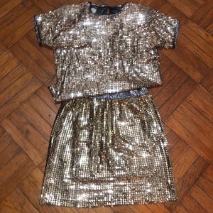 VINTAGE 80s sequin skirt and top